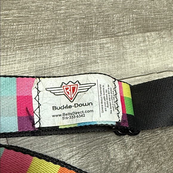 Buckle-Down Colorful Checkered Unisex Belt with Silver Buckle - Picture 5 of 10